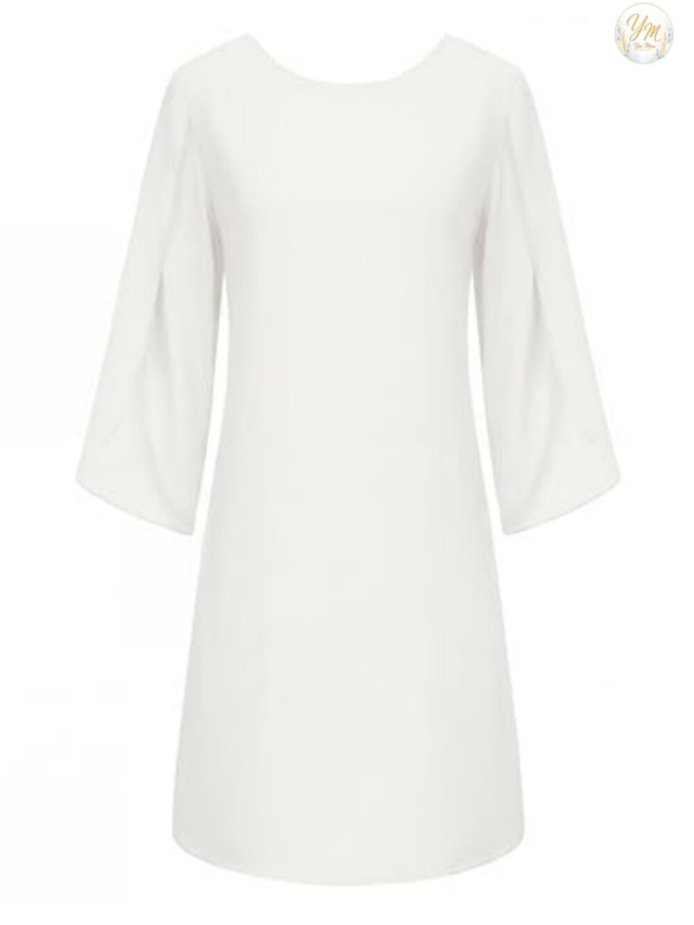 Chiffon Cocktail Dress 3/4 Flutter Sleeves Knee Length Formal Wedding Guest